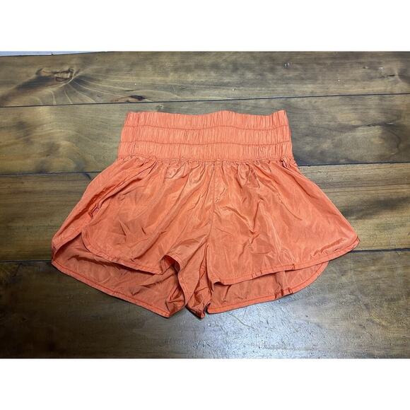 Free People Movement Shorts Womens M Orange The Way Home High Waist Athletic - Picture 1 of 10
